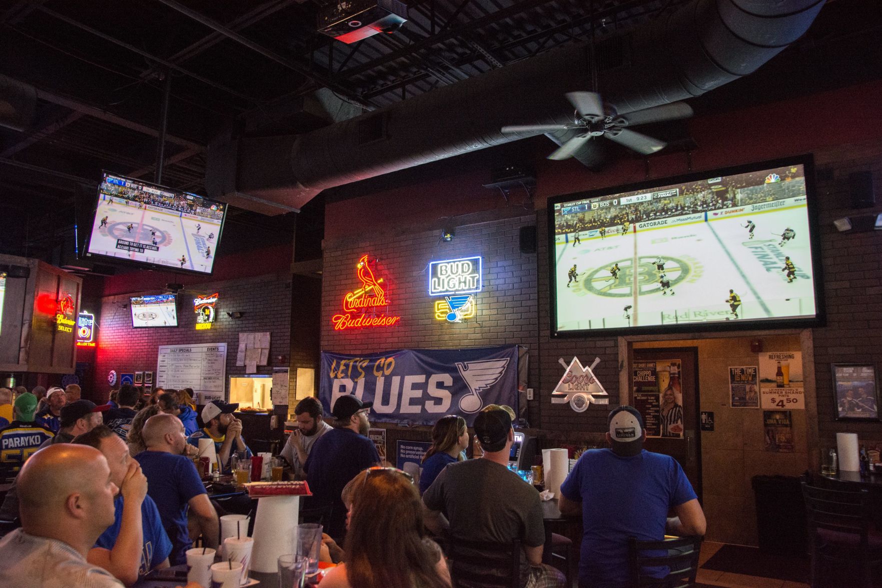 Blues Fans at Hotshots Wentzville during the Stanley Cup Final Game 1